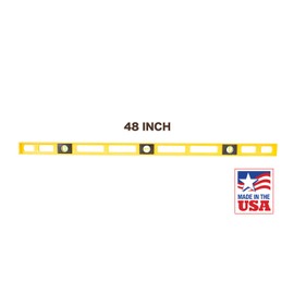 Mayes 10102 48 Inch Polystyrene Level, Carpenter, Contractor, and Plumber Tool, Impact Resistant Frame, Three Vials, Accurate to .001 Inch, Won’t Scratch Work Surfaces, Made in the USA