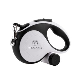 TRENDORA 360° Tangle-Free Retractable Dog Lead with Detachable Poo Bag Holder & 15 Poo Bags Included | Strong 5m Extendable Nylon Tape | Anti-Slip Handle | Dog Training Leash | for Dogs Up to 30kg