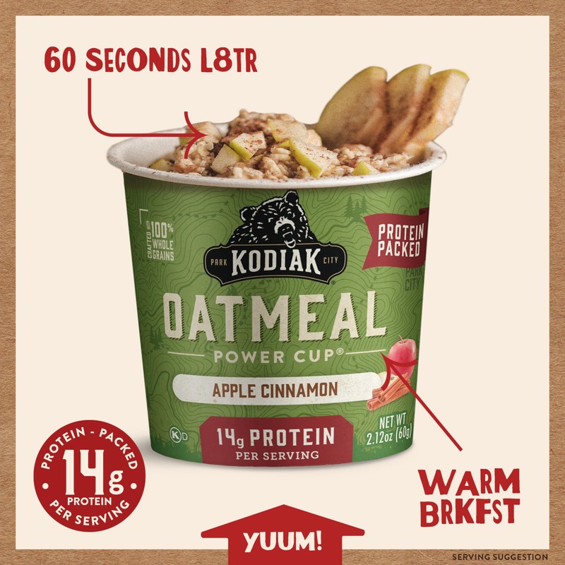 Kodiak Cakes Instant Protein Apple Cinnamon Oatmeal in a Cup,