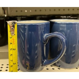 ROYAL NORFOLK Set Of 4 ROYAL NORFOLK BLUE/WHITE STONEWARE 12 OZ COFFEE MUGS CUPS-NEW-SHIPN