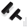 KNOBWELL 6 Pack Black Stainless Steel Drawer Knobs and Pulls,