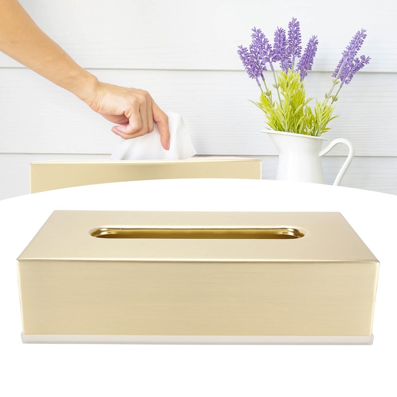 Gold Stainless Steel Tissue Box, Decorative Metal Tissue Holder Cover
