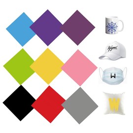 9 Colour Infusible Transfer Ink for Cricut, Solid Colour Infusible Ink Film, 30.5 x 30.5 cm, Infusible Transfer Paper, Insoluble Sublimation Ink Sheet for Heat Press Machine for T-Shirt, Cup, Coasters