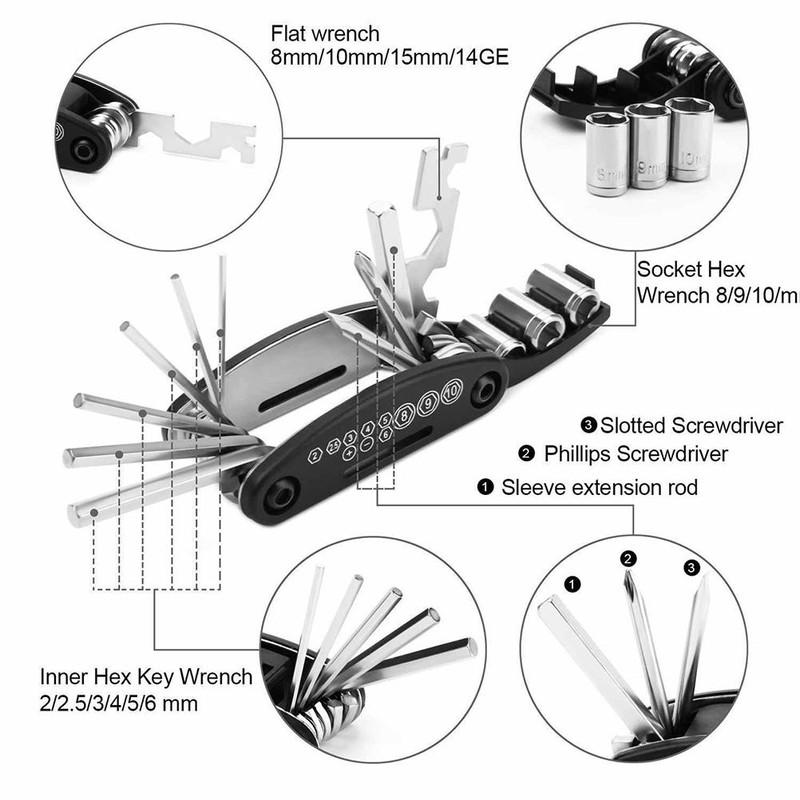 Bike Saddle Bag Repair Tools Kits Cycling Rear Seat Bag