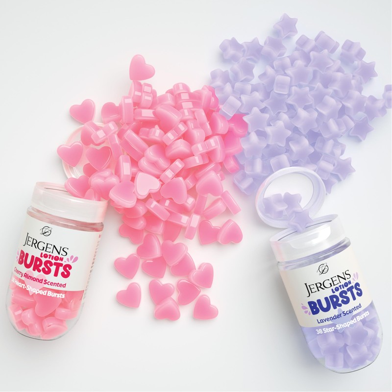 Jergens Lavender Lotion Bursts, Squishy Star-Shaped Moisturizer Bursts, 38 Ct