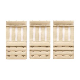 Yesmin 3 Stück BH-Verlängerung, atmungsaktiv, verstellbar, Nylon, Fischfaden, Edelstahl, verlängerte BH-Schnalle, beige, 1.9 cm
