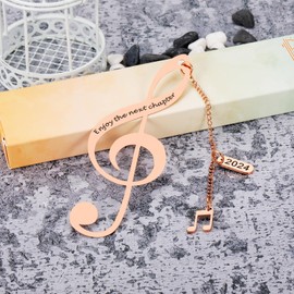 2024 Christmas Bookmark for Women Men White Elephant Gifts Her Him Christmas Stocking Stuffers 2024 Music Bookmark Gifts for Music Teacher Student College University 2024 Music Friends Graduation