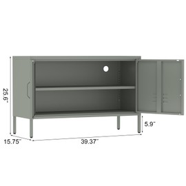 IRONFFICE Metal Storage Cabinet,Short Locker Cabinet with Storage,Modern Cabinet for Bedroom,Classroom,Green