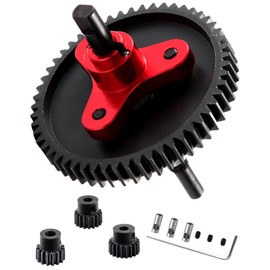 hopsupRC Metal Slipper Clutch Eliminator Differential Locker Gear 54T(32-Pitch) with 15T/17T/19T Pinions Gear Sets Upgrades Part for 1/10 Slash/Stampede/Rustler 4X4 VXL RC Car,#6878,Red