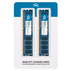 OWC 16GB (2x8GB) DDR3 ECC Unbuffered CL7 PC3-8500 1066MHz SDRAM Memory Ram Upgrade Module Compatible with 2009-2010 Mac Pro Nehalem, Xserve 2009 (OWC85MP3W8M16K)