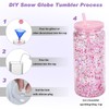 Micellwuu 20 oz Acrylic Snowglobe Tumbler, 4 Pack Double Wall