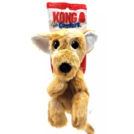 KONG Comfort Pups Peanut Small Plush Squeaky Crinkly Packaging Dog Toy 9x5"