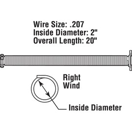 Prime-Line GD 12321 Garage Door Torsion Spring, 0.250 in. x 2 in. x 28 in., Gold Painted End, Right-Hand Wind (Single Pack), Black