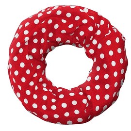 Soul-Cats Knitted Warm and Cuddly Polkadot Children's Loop Scarf in White, Red or Black, Red with white polka dots