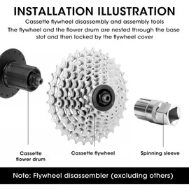 2Pcs Cassette Removal Tool, Bicycle Speed Freewheel Remover Tool Carbon Steel Lockring Bottom Bracket Repair Sprocket Remover Puller for Shimano Sunrace Sram Dnp 6 7 8 9 10 11 Speed Mountain Bike