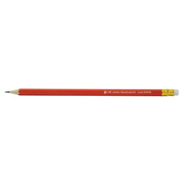 Pencil with Eraser HB Red Barrel [Pack 12]