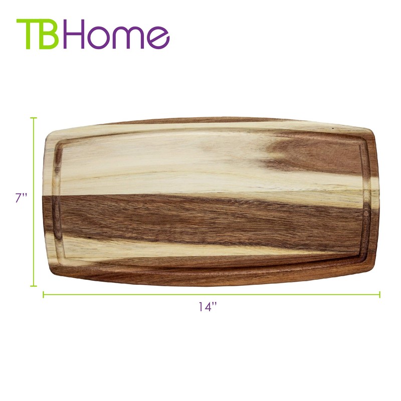 TB Home 14" Acacia Wood Serving & Cutting Board with