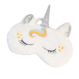 Cute Animal Sleeping Mask Soft Plush Blindfold Cute Rabbit Panda Koala Eye Cover Eyeshade for Kids Teens Girls Women (White Horse)