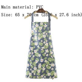 FAIRYGATE Green Aprons for Women Floral Adjustable Kitchen Apron Vintage Flower Baker Chef Bib Chefs Pinafore with Pockets for Cooking Baking Gardening Restaurant A1805