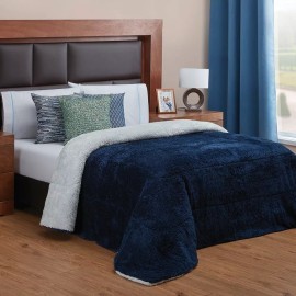 Elefantito Cobija Elefantito Bicolor color marino con diseño lisa de 2.2m x 1.8m