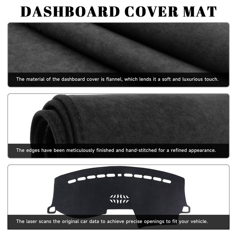PeakPurit Black Dashboard Dash Board Cover Mat Carpet for Ford