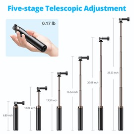 AKASO 60cm Selfie Stick Tripod Stand Compatible with AKASO Action Cameras/GoPro Hero12/11/10/GoPro 9/8/7/Max/DJI Osmo Action & Other Action Cameras