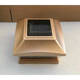 Garden Sunlight 2 Pack Copper Garden Premium Solar Cap Light 6X6 Fence Post Light White SMD LED  - 8 PACK