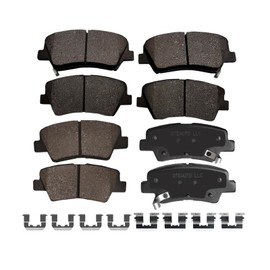 PM Auto F R Brake Pads Replacement For 2011-2016 Hyundai Elantra, 2013 2014 Elantra Coupe, 2013-2017 Elantra GT, 2012-2016 Veloster, 2014-2016 KIA Forte/Forte Koup/Forte5, Set of 8 Ceramic Brakes Pads