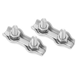 M METERXITY 3 Pack Double Bolt Wire Rope Clip - 1-1.5mm Stainless Steel Wire Cable Clamp