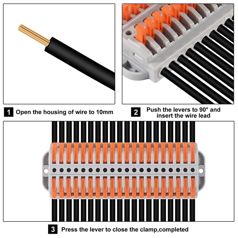 2pcs Lever Wire Connectors, Wire Splicing 20 Conductor Connectors for