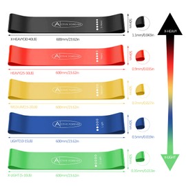 ACTIVE FOREVER Resistance Band, Pull up Assist Band Fitness Band, Pack of 10 Different Resistance Levels Elastic Band for Men Women for Muscle Stretching Yoga Training Home Gym (Colors+Blue)