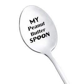 Peanut Butter Spoons Gift for Women Men My Peanut Butter Spoon Spoon Gifts for Friend Papa PB Lover Gift Spoons for Dad Wife Christmas Birthday Gifts Funny Stainless Steel Spoon
