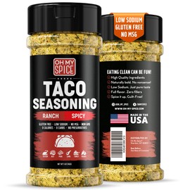 Taco Seasoning Mix Spicy Ranch Seasoning Powder - Gluten Free & Low Sodium Hot Mexican Seasonings Blend for Taco Tuesday Night. Hot Ranch Powder for Fajita & Burrito. Street Tacos Spices Topping. 5oz