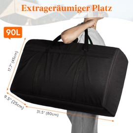 Lifewit Large Storage Bag, 600D Oxford Large Storage Bag, Heavy Duty Carry Bag with Reinforced Handles for Blankets, Duvets, Moving Bag, Black, 80 x 25 x 45 cm, 90 L