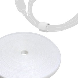 Label-the-cable Cable Management Ties Tape, Adjustable, Re-Useable/ Cable Tidy/ Hook and Loop Cord Organizer, Wire Management/ PRO ROLL STRAP, 25m x 16mm, White, PRO 1220