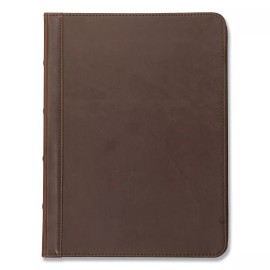 Samsill 70836 11" x 8.5" Dark Brown Vinyl Vintage Hardback Zipper Portfolio New