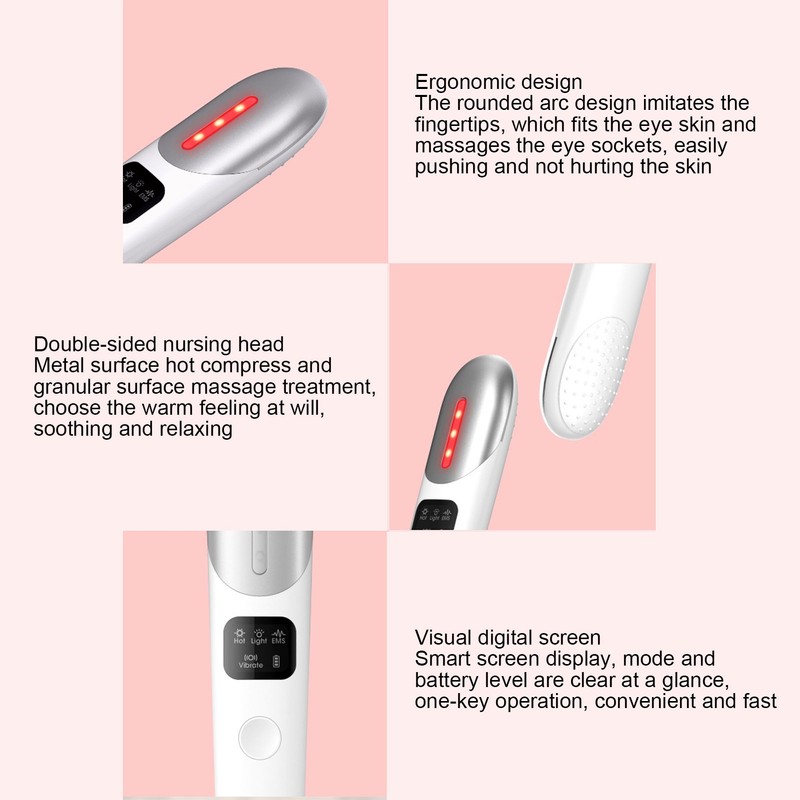 Eye Massage Pen Electric Hot Compress EMS Eye Massager Dark