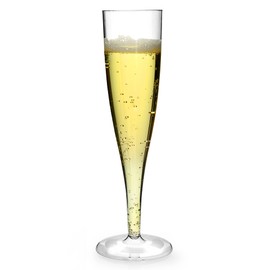 Regalzone ™ 20 x Clear Plastic Champagne Flute Glasses 160ml UK CA Marked at 125ml. Perfect for Weddings, Parties and Outdoor and Indoor Events