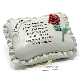 Angraves Special Daughter With Rose Pillow Graveside Ornament Memorial Plaque