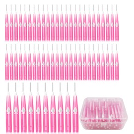 60 piezas de cepillos interdentales entre dientes y encías, cerdas suaves para aparatos dentales con diseño de empuje-tracción, cepillo dental con