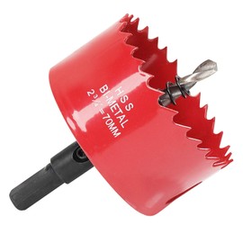 Hole Saw 70 mm, 30 mm Bi-Metal Cutting Depth HSS M 42 Hole Cutter for Cutting Wood, Plastic, Drywall, Plasterboard and Soft Metal Sheet
