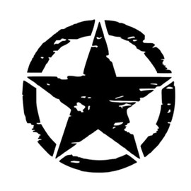 Military Star Vinyl Decal Sticker Truck Car Hood Door Roof Sticker Distressed Star Decal (8", SKY BLUE)