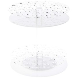 Plymor Clear & White Acrylic Revolving Display for 72 Round Lipstick Tubes, 9.75" H x 9" W