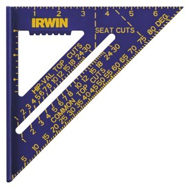 IRWIN Tools Rafter Square, Hi-Contrast Aluminum, Blue, 7-Inch (1794463)