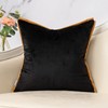 Yangest Black and Gold Square Pillow Cover Cut Velvet Zebra