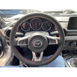 GV TECH - Funda para Volante a la Medida para Mazda MX-5 2016 2017 2018 2019 2020 2021 (Rojo)