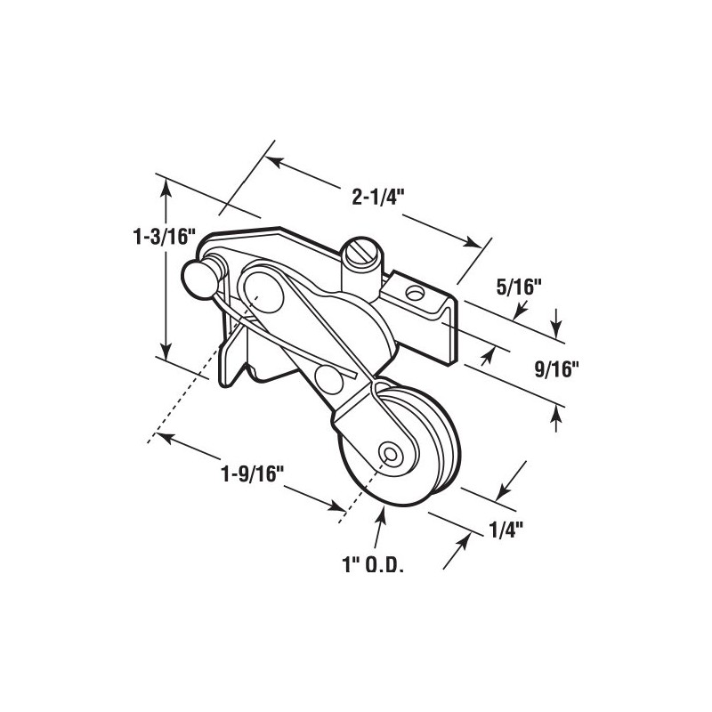 Prime-Line B 641 Sliding Screen Door Spring-Loaded Roller Assembly, 1