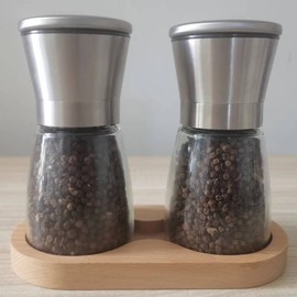 Salt and Pepper Mill Tray, Pepper Salt Mill Tray, Wood Tray (Nature)