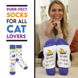 FunnyFeet Funny Socks for Women and Gifts for Mom or Wife Birthday Gifts, Christmas Stocking Stuffers, or Fun Gifts for Women, Cats, 10