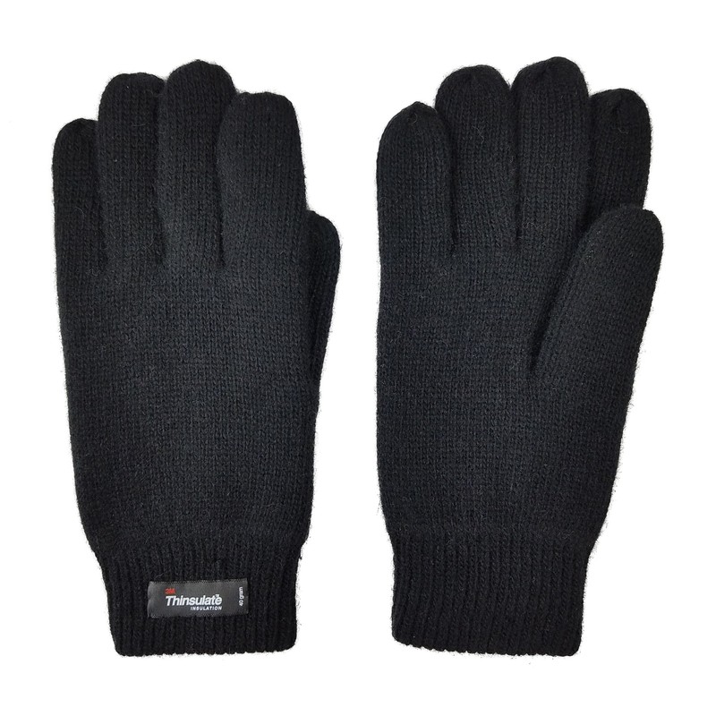 BRUCERIVER Men Pure Wool Knit Gloves with Thinsulate Lining and